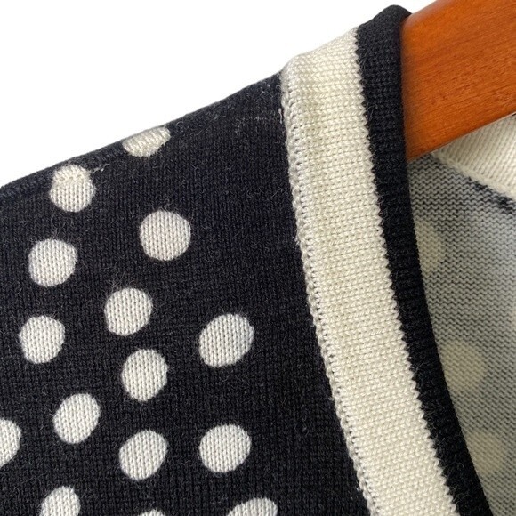 Talbots Polka Dot Button Down Cardigan Sweater 3/4 Sleeve Academia Office Soft - Picture 4 of 13